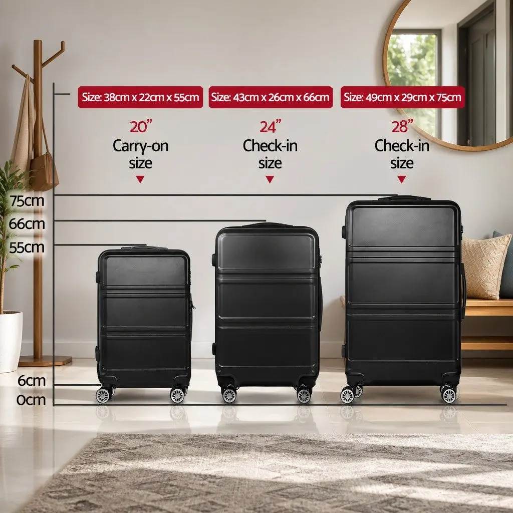 3 Piece Hard Shell Luggage Set for Travelers