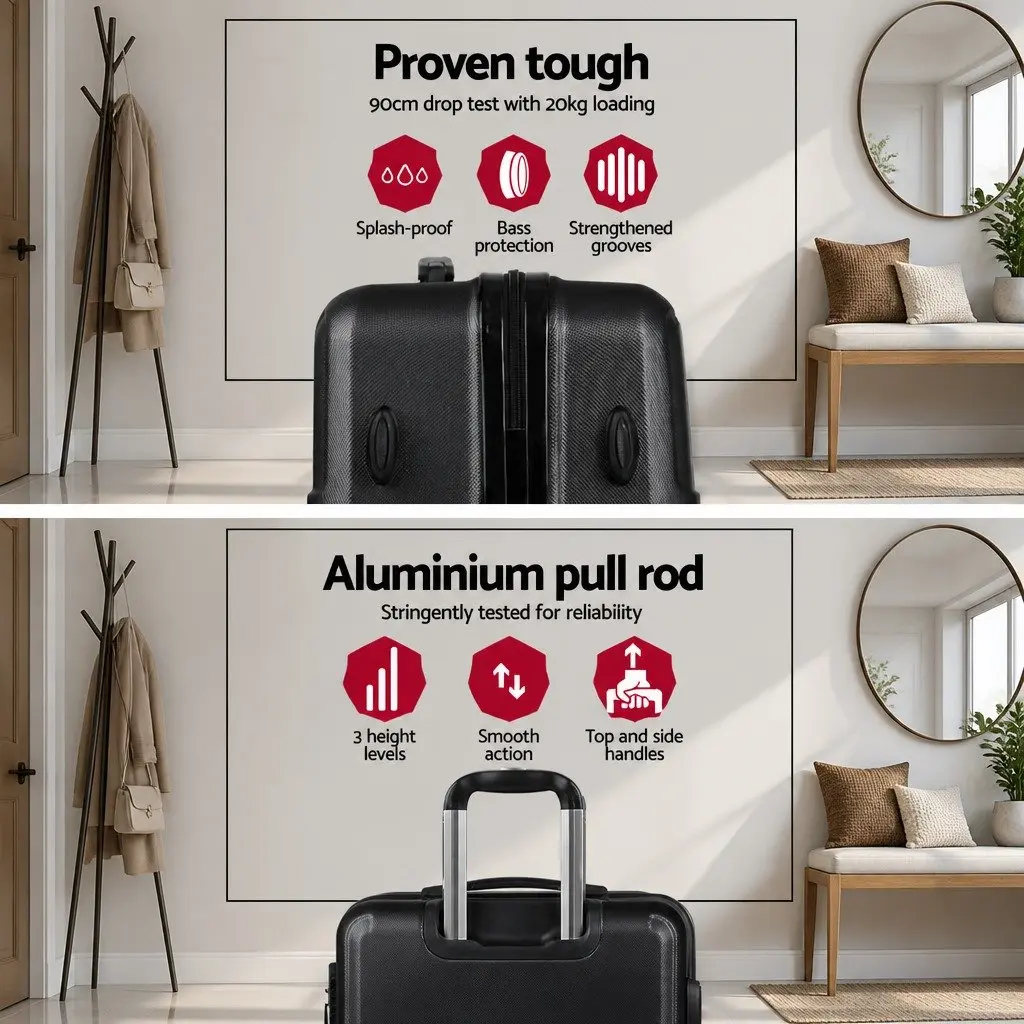 3 Piece Hard Shell Luggage Set for Travelers