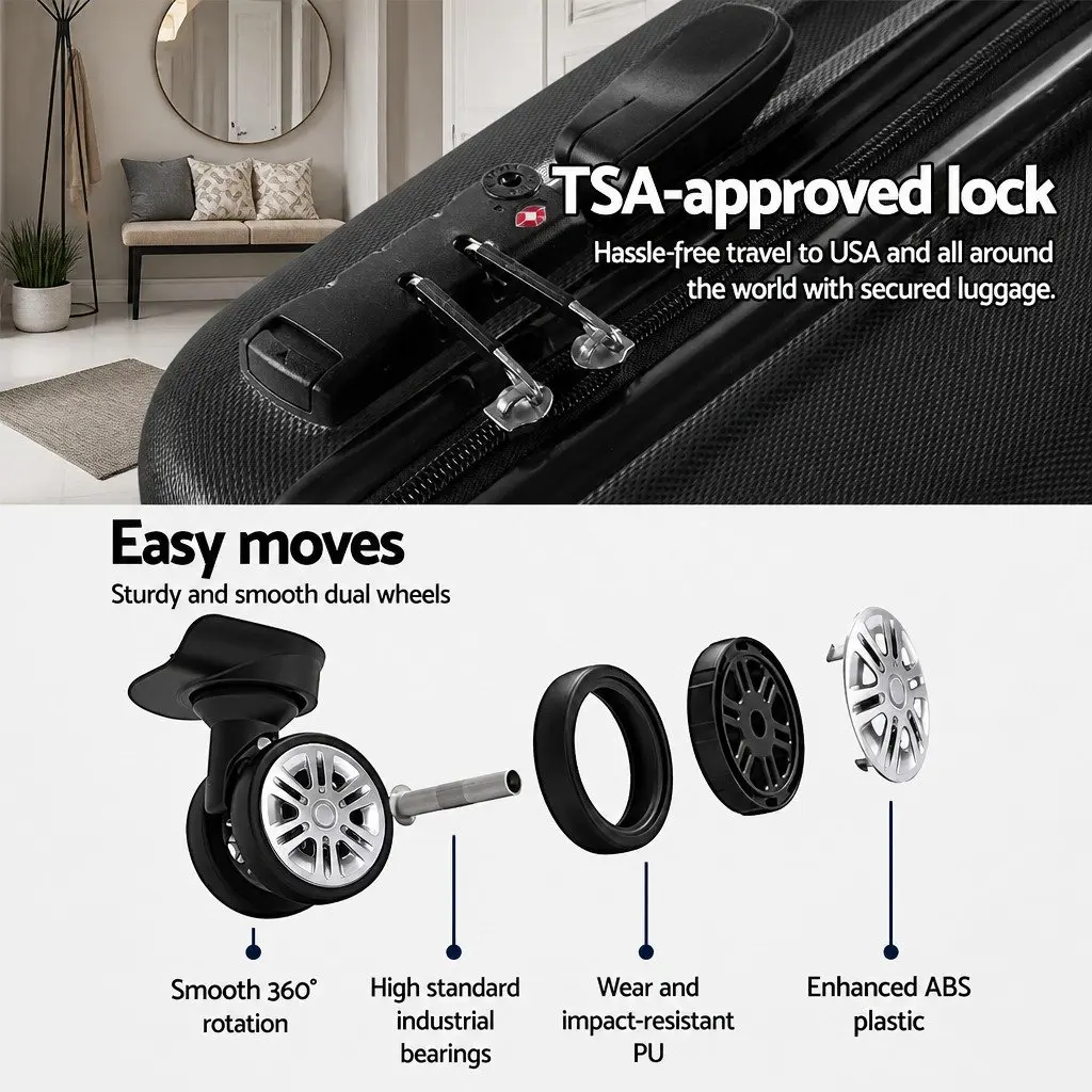 3 Piece Hard Shell Luggage Set for Travelers