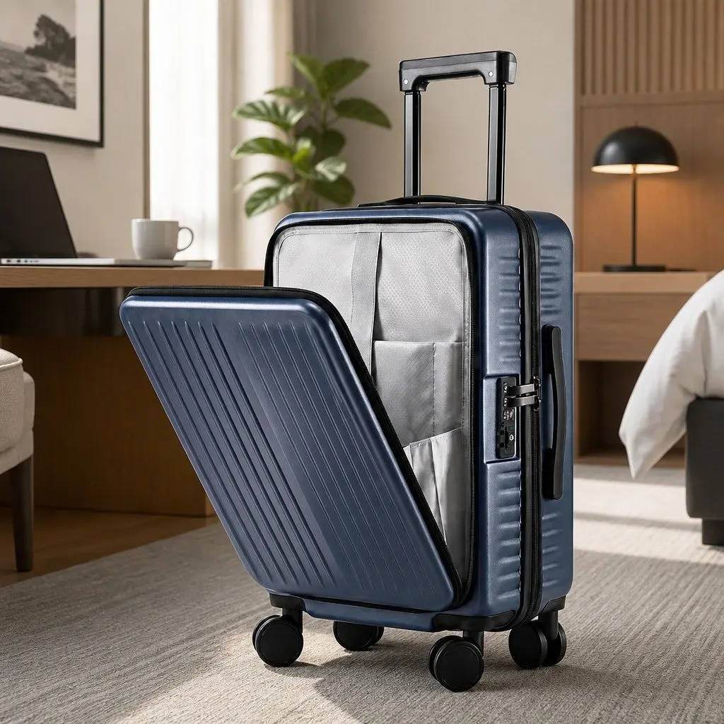 20" Carry-On Luggage with Spinner Wheels in Navy