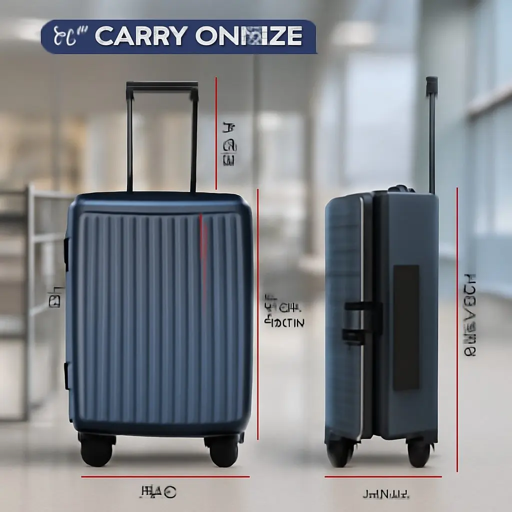 20" Carry-On Luggage with Spinner Wheels in Navy