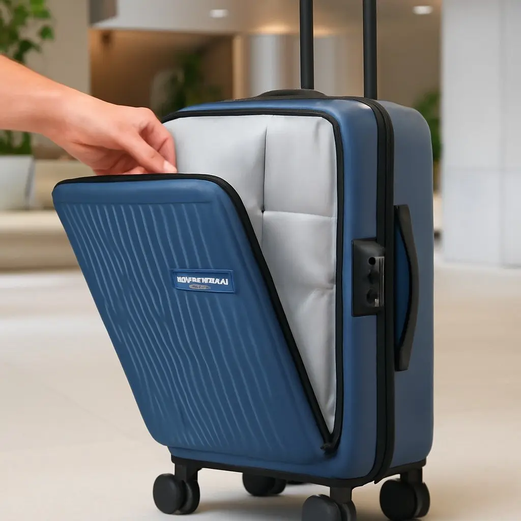 20" Carry-On Luggage with Spinner Wheels in Navy