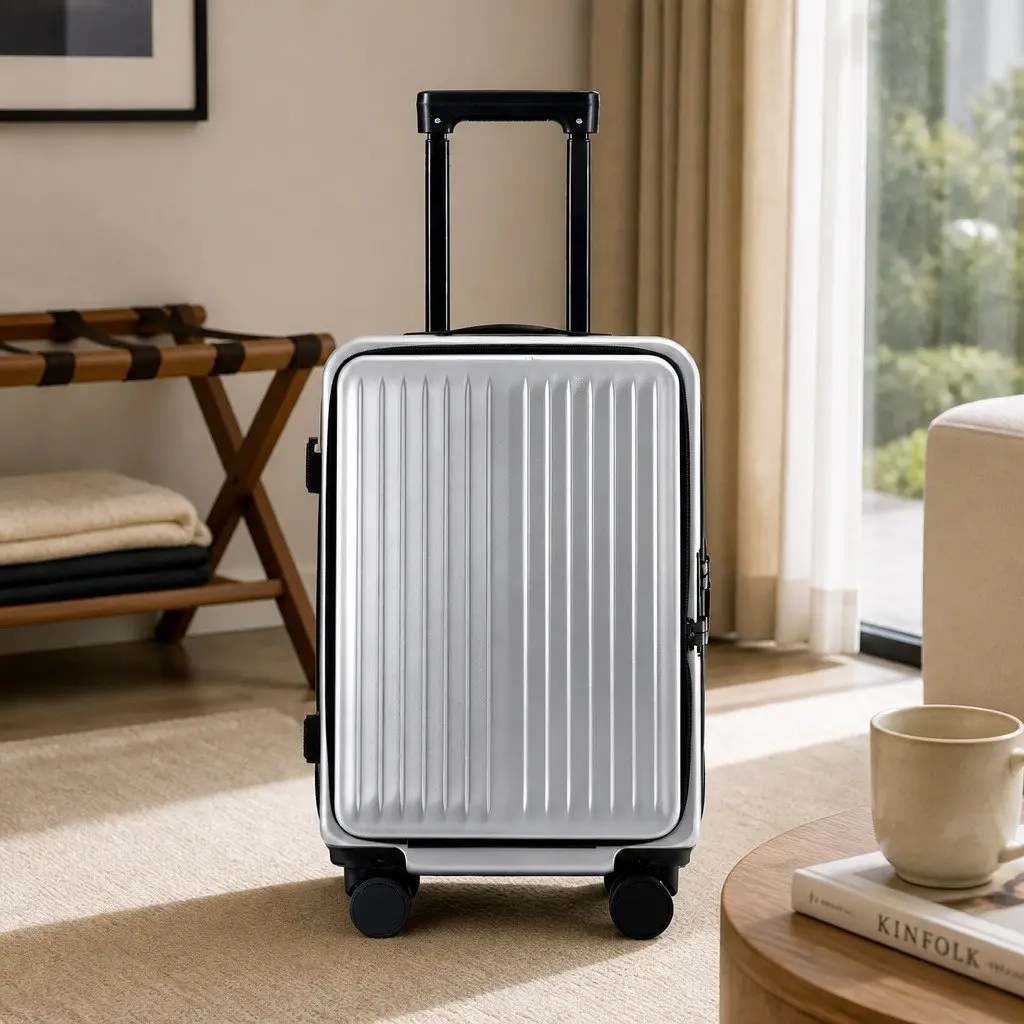 20" Carry-On Suitcase with Front Pocket and Wheels