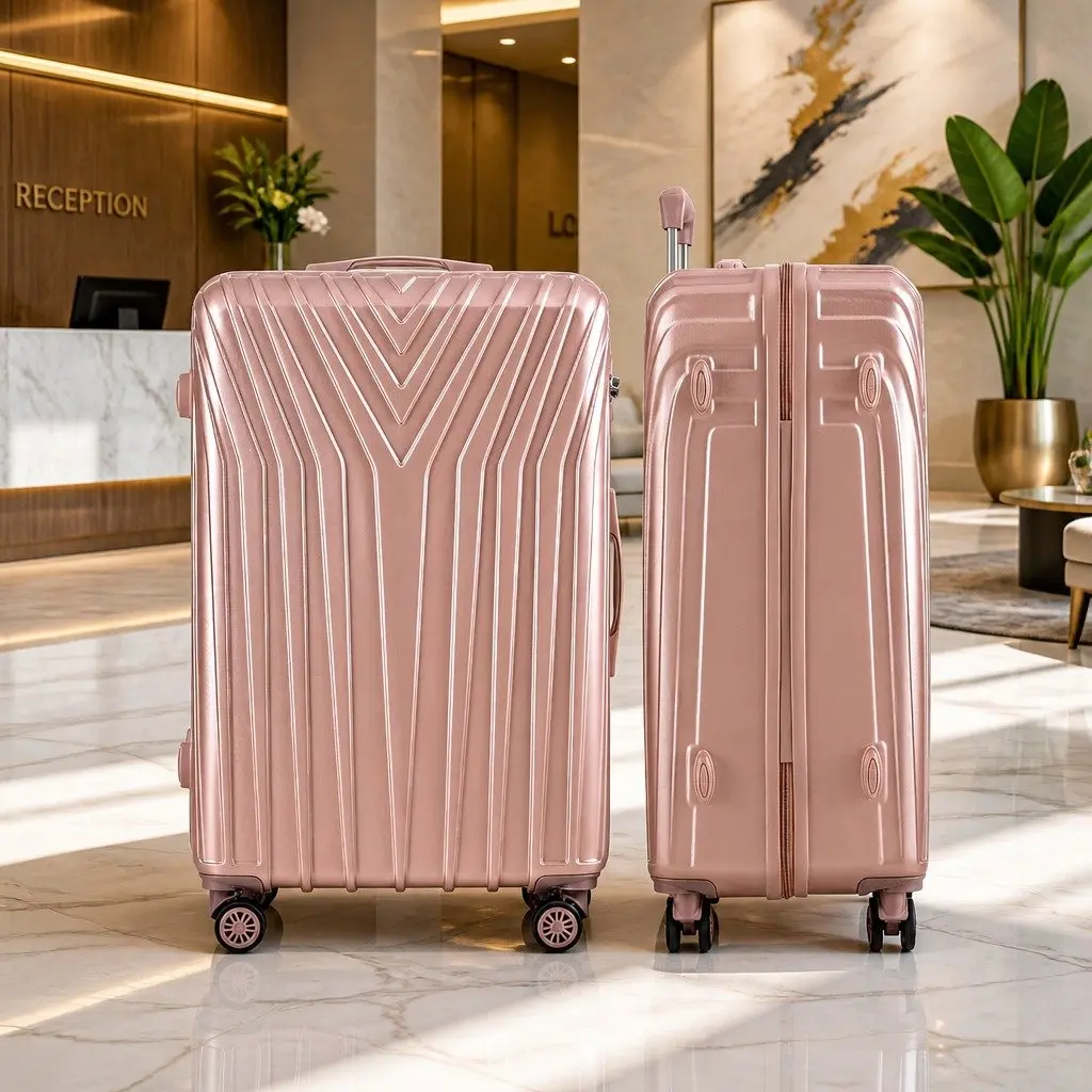 Luggage Set Pink 3 Piece 20 24 28 Inch Hard Shell Suitcase with Combination Lock