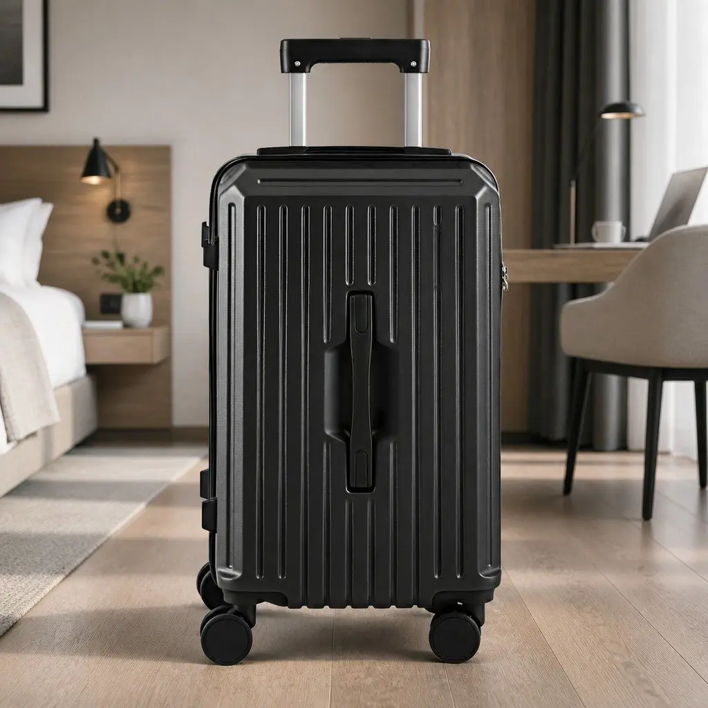 20 Inch Black Trunk Luggage Suitcase Carry On Travel Trolley Case with TSA Lock and Spinner Wheels