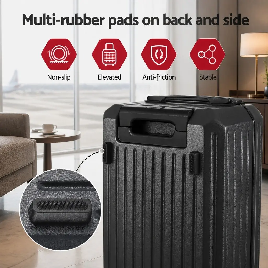 20 Inch Black Trunk Luggage Suitcase Carry On Travel Trolley Case with TSA Lock and Spinner Wheels