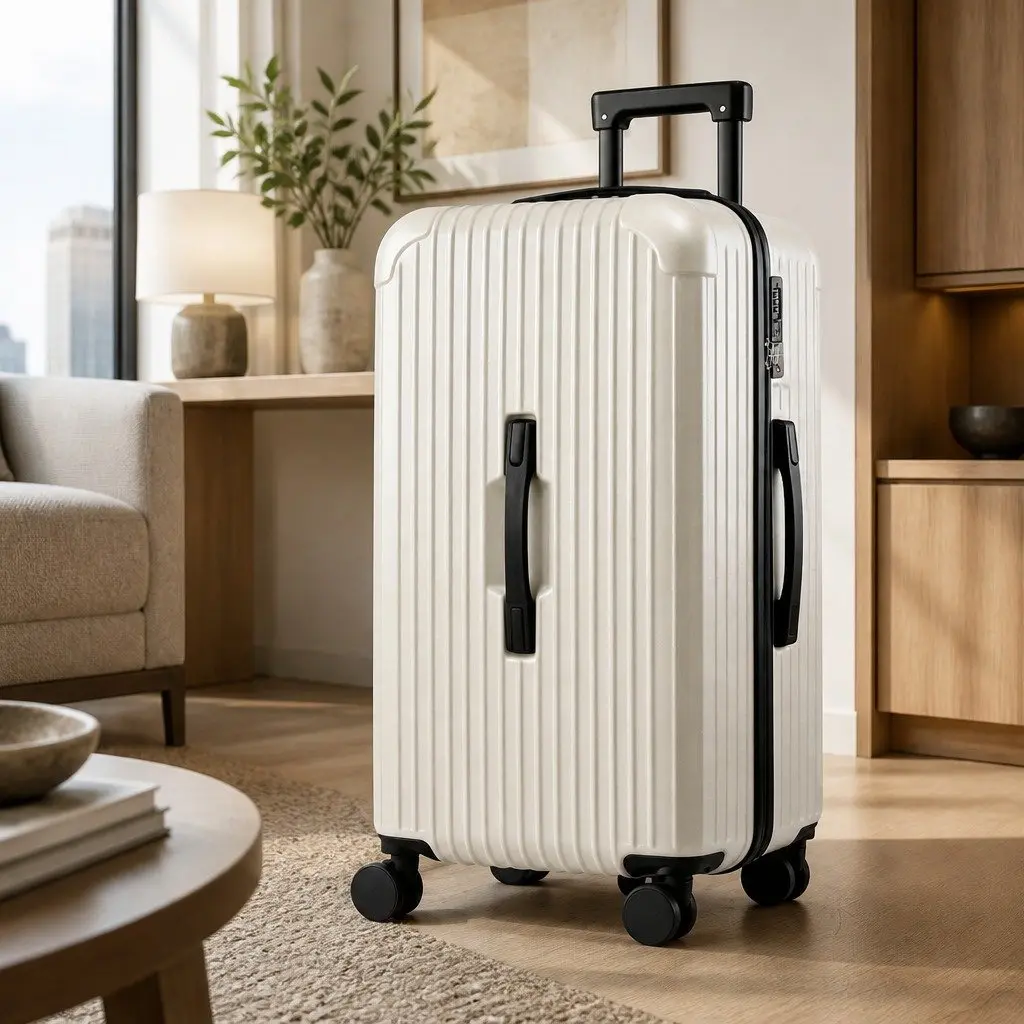 28" Trunk Luggage Suitcase Hard Shell Travel Case 5 Wheels USB Type-C Port Lock
