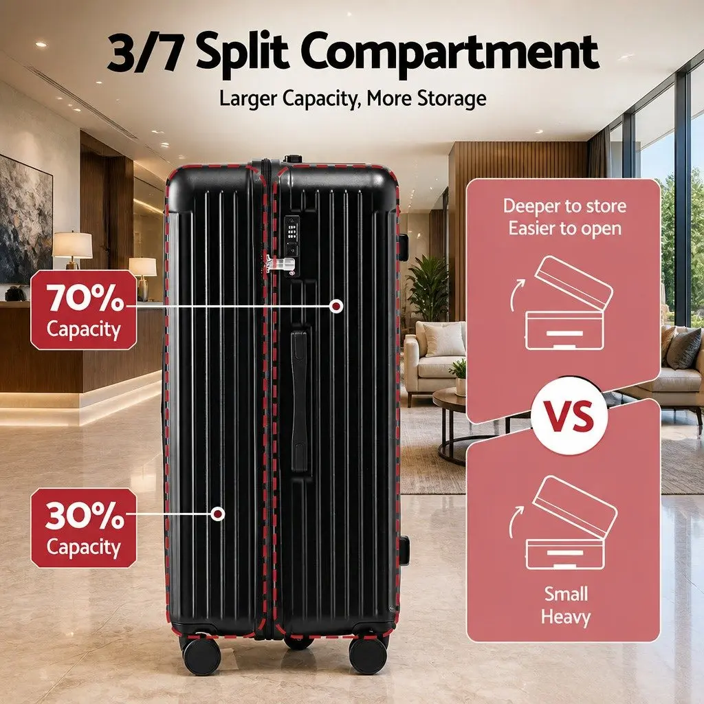 32" Luggage Suitcase with Charging Options