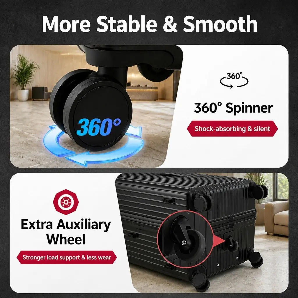 32" Luggage Suitcase with Charging Options