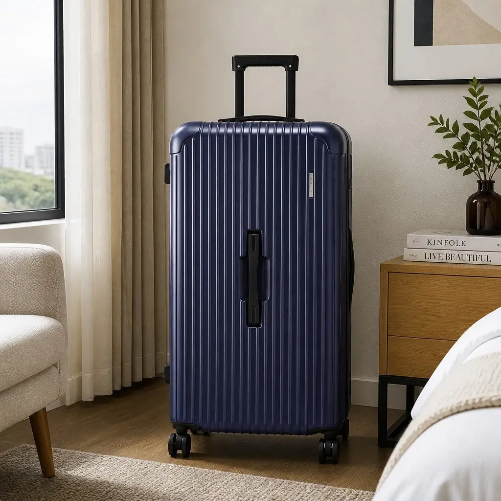 32" Trunk Luggage Suitcase Deep Indigo Travel Case with USB Type-C 5 Wheels