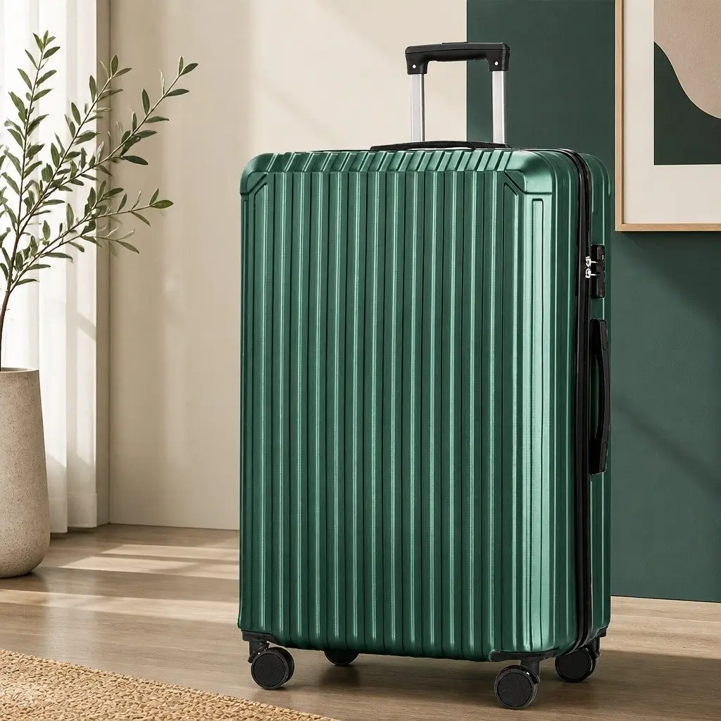 Hard Shell Luggage Suitcase Green 28 Inch TSA Carry On Travel Case with Spinner Wheels