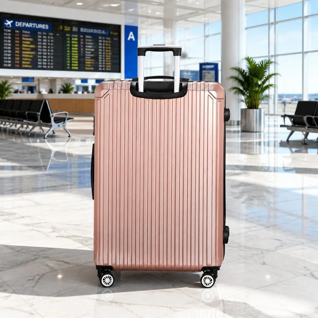 28-inch Luggage Suitcase Rose Gold Hard Shell with TSA Lock and Spinner Wheels