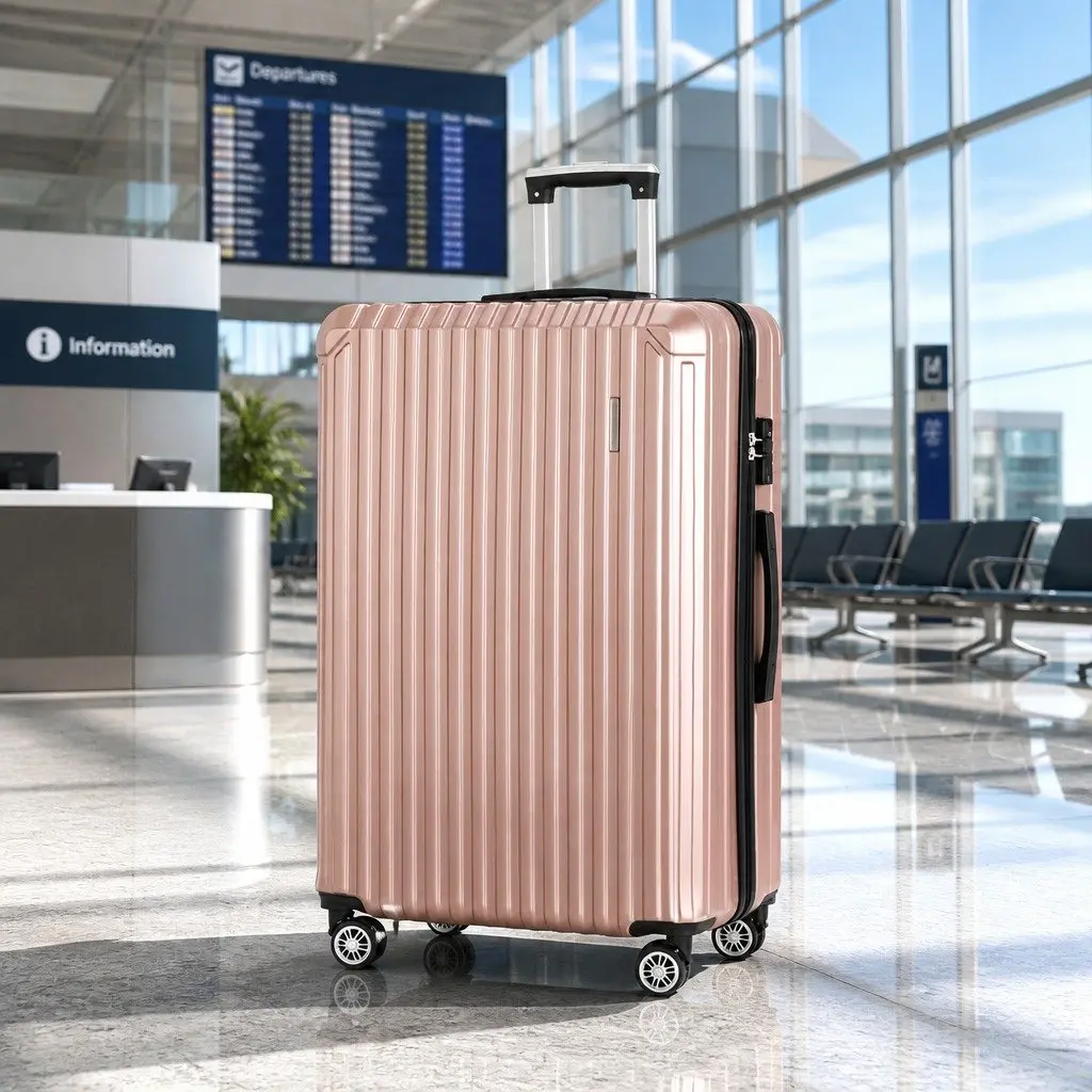28-inch Luggage Suitcase Rose Gold Hard Shell with TSA Lock and Spinner Wheels