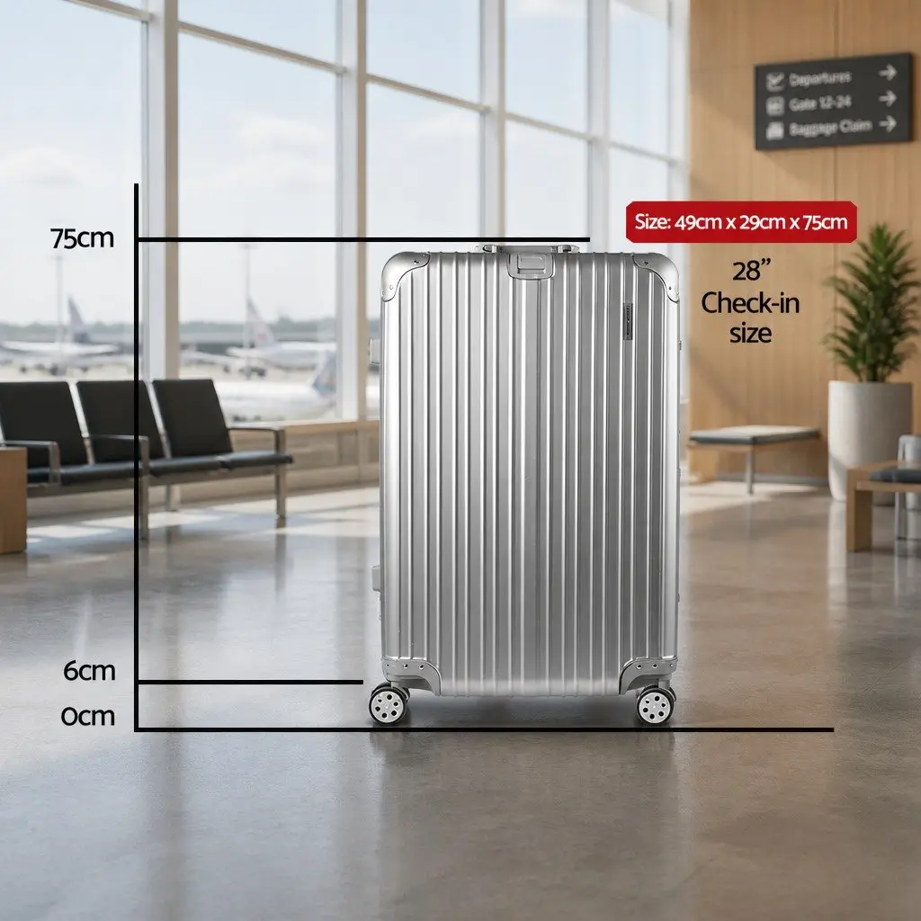 28 Inch Silver Luggage Suitcase