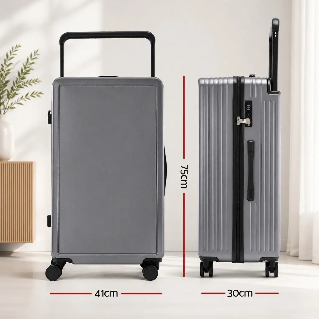 28" Suitcase Anthracite Grey Wide Handle Hard Case Travel