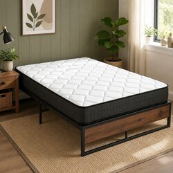 Double Metal Bed Frame and Hybrid Mattress Set Overview