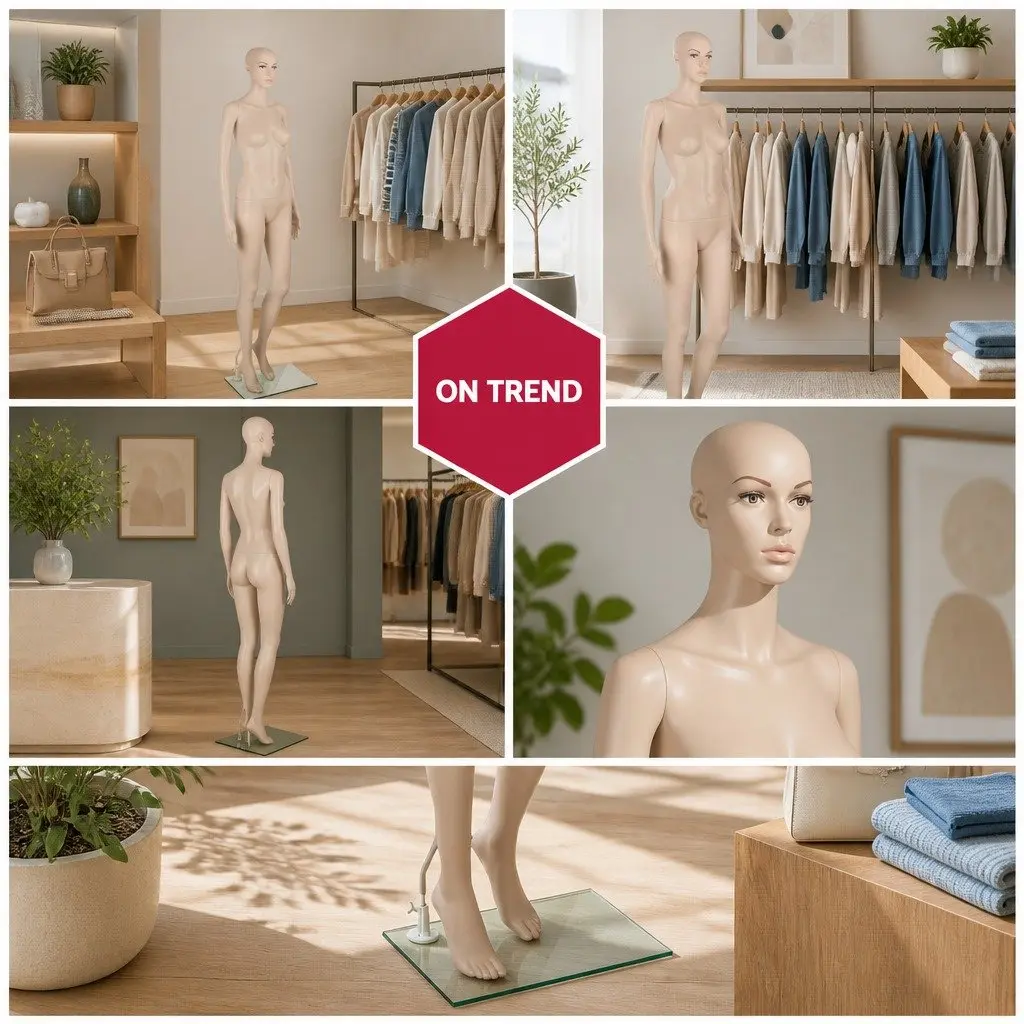 Full Body Mannequin Skin Colour 175cm Adjustable Arms Head Retail Display