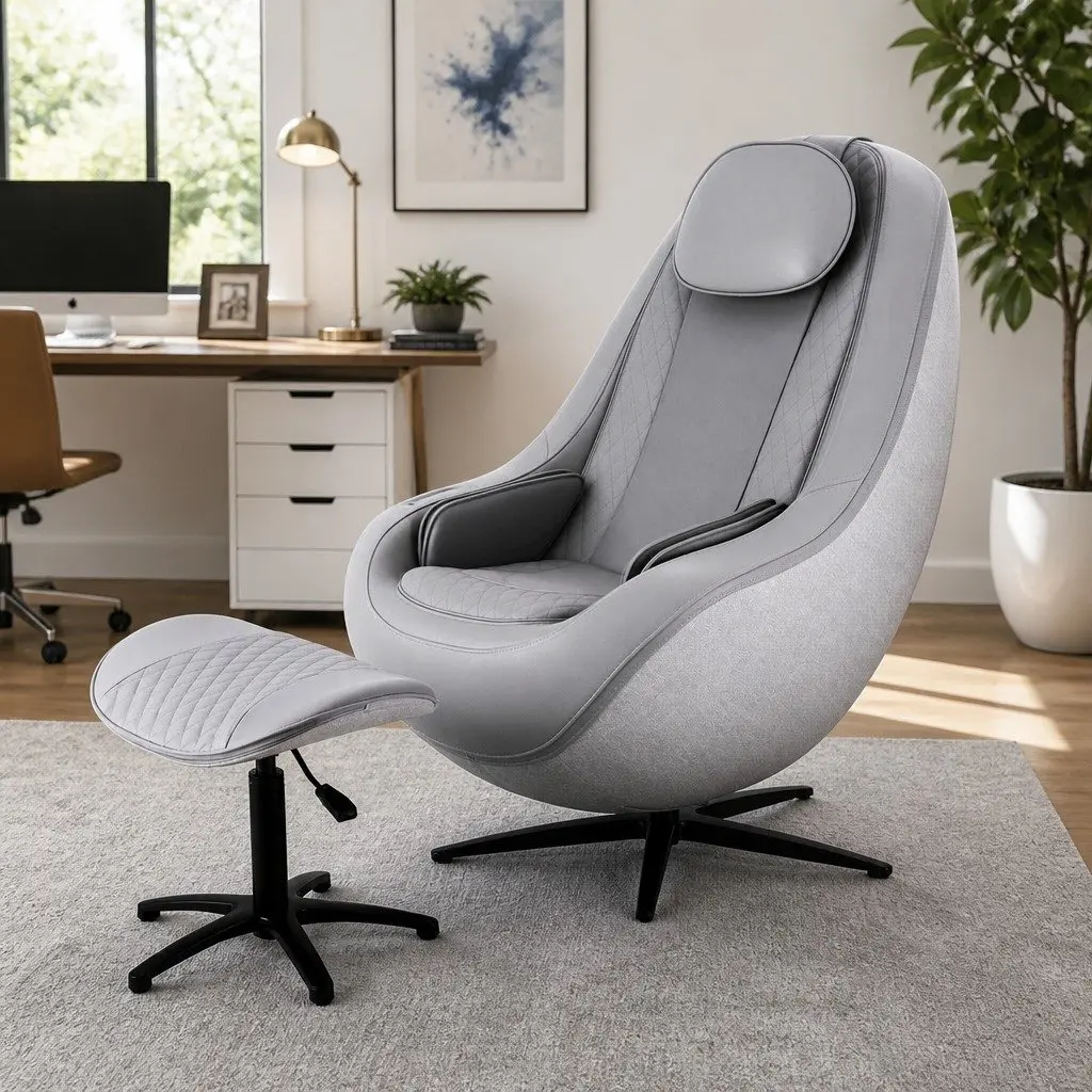 Massage Chair Grey 3D Roller Automatic Zero Gravity Recline Home Spa Therapeutic