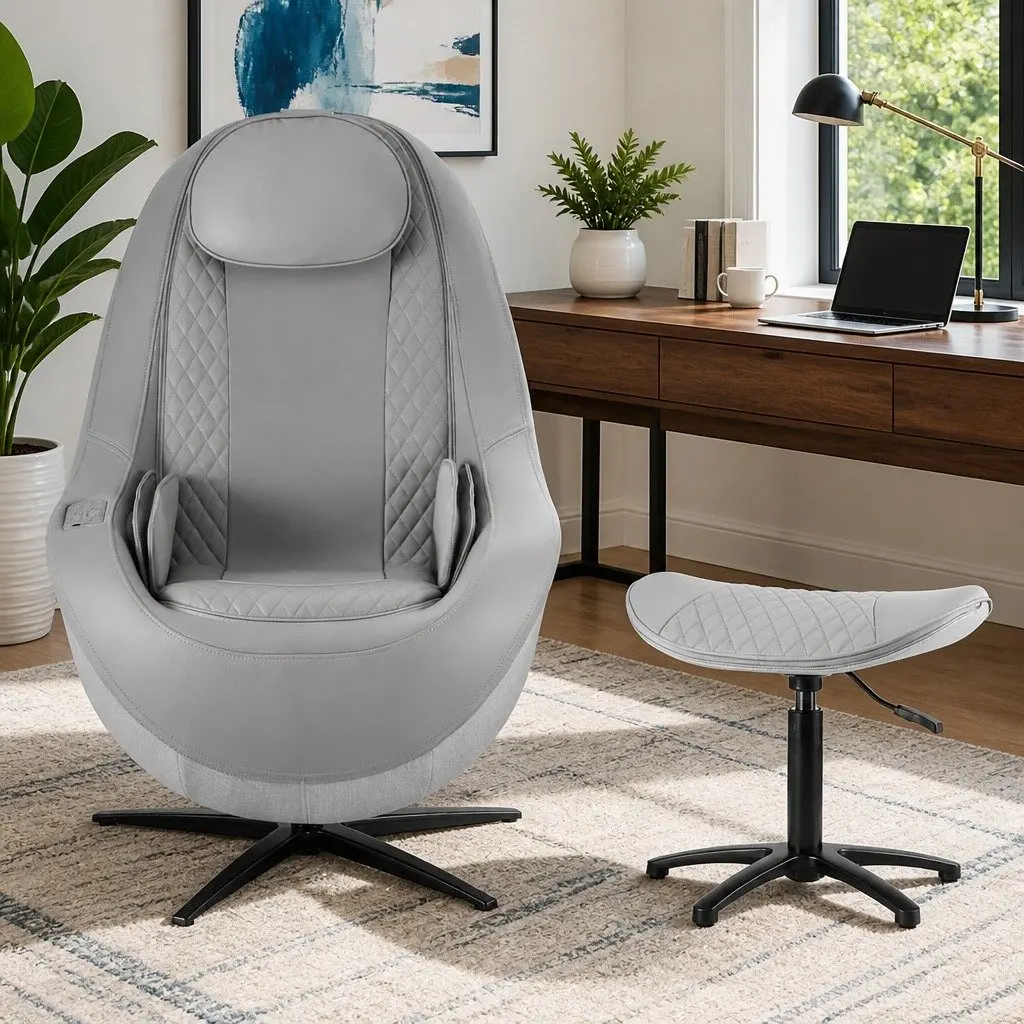 Massage Chair Grey 3D Roller Automatic Zero Gravity Recline Home Spa Therapeutic