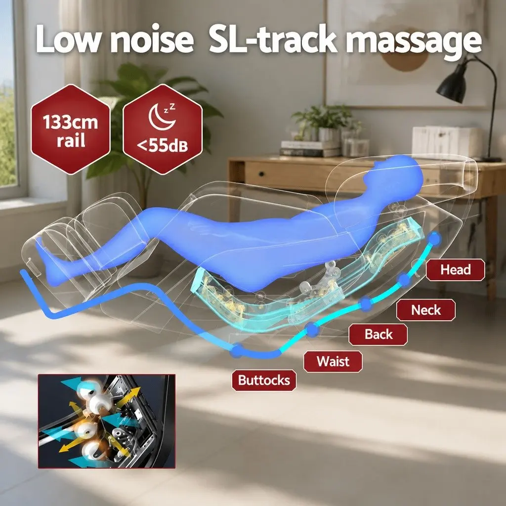 Massage Chair Grey 3D Roller Automatic Zero Gravity Recline Home Spa Therapeutic