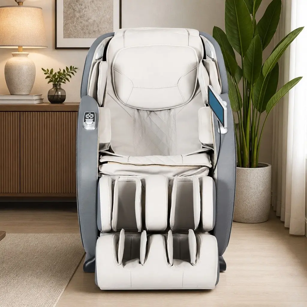 4D Massage Chair Grey Full Body SL-Track Zero Gravity AI Body Scan Electric
