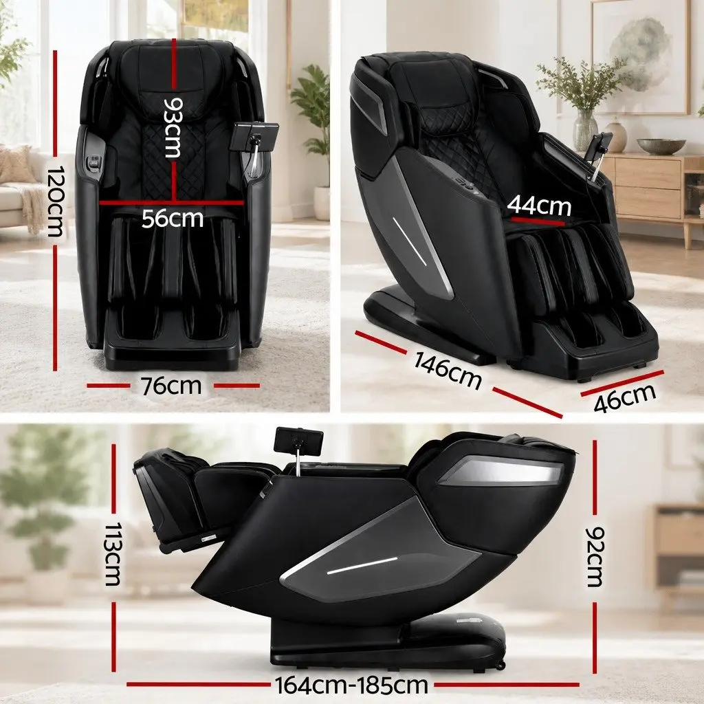 Massage Chair Black Full Body 4D Zero Gravity Heated Airbag SL Track