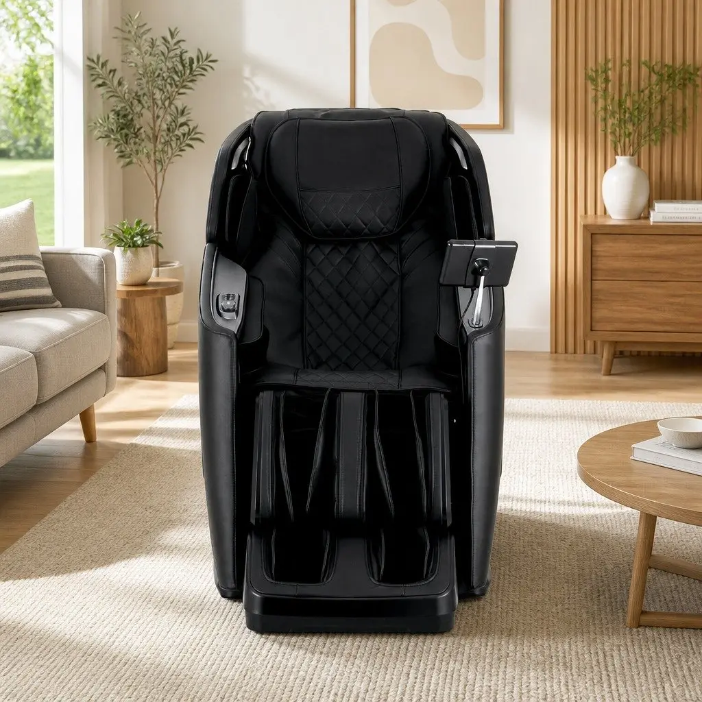 Massage Chair Black Full Body 4D Zero Gravity Heated Airbag SL Track