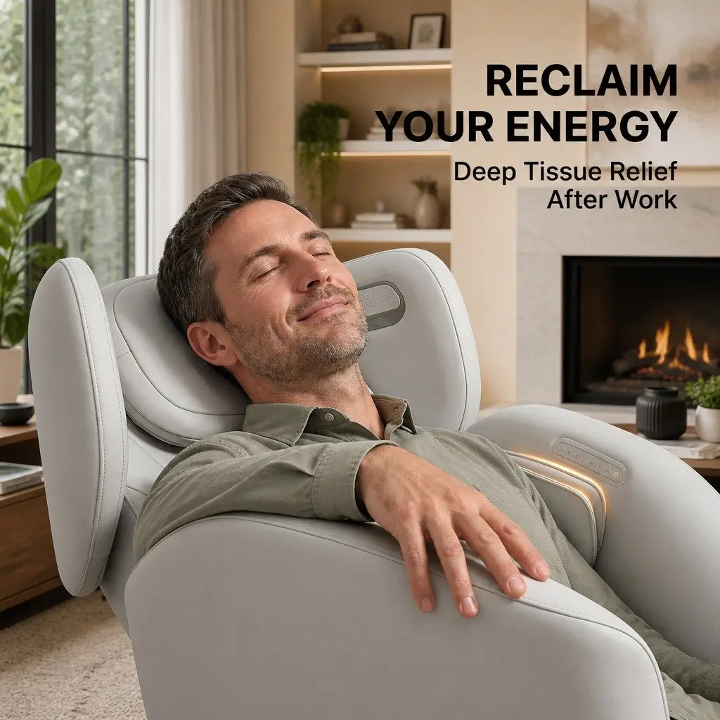 Massage Chair Beige Electric Vibration Recliner Zero Gravity Home Relaxation