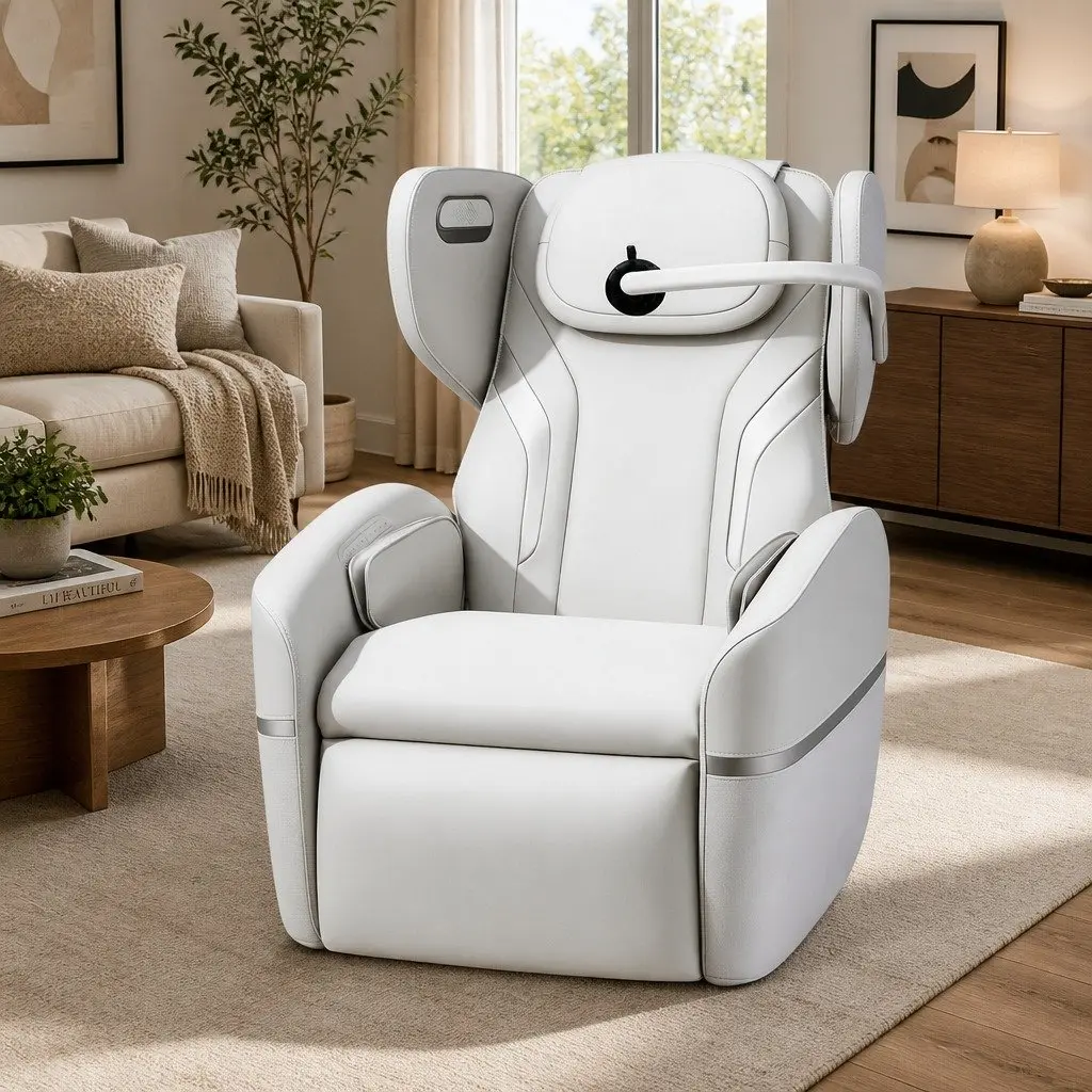 Massage Chair Beige Electric Vibration Recliner Zero Gravity Home Relaxation