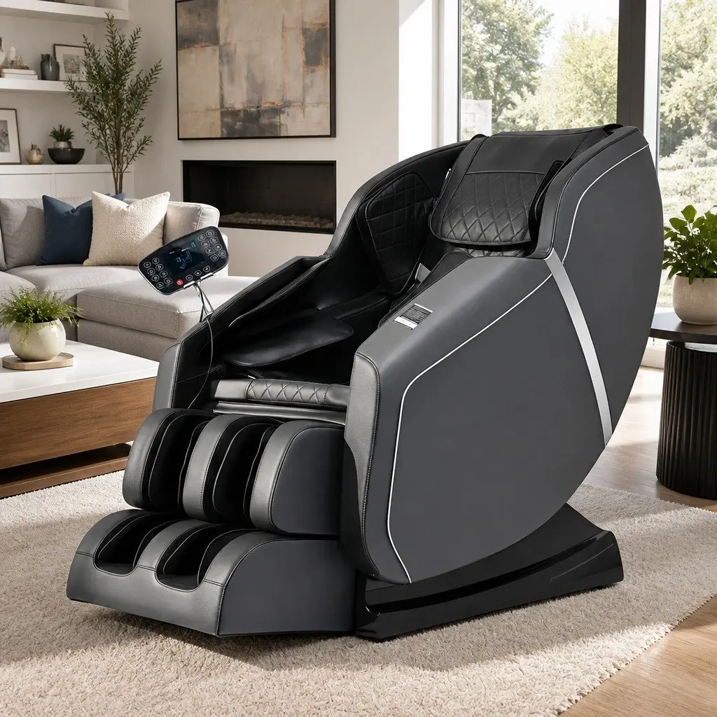 Electric Massage Chair Recliner Black Zero Gravity Full Body Relaxation