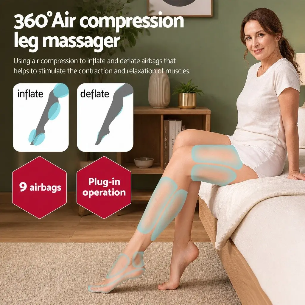 Leg Foot Massager Bundle Air Compression Shiatsu Neck Massager with Heat Portable Use