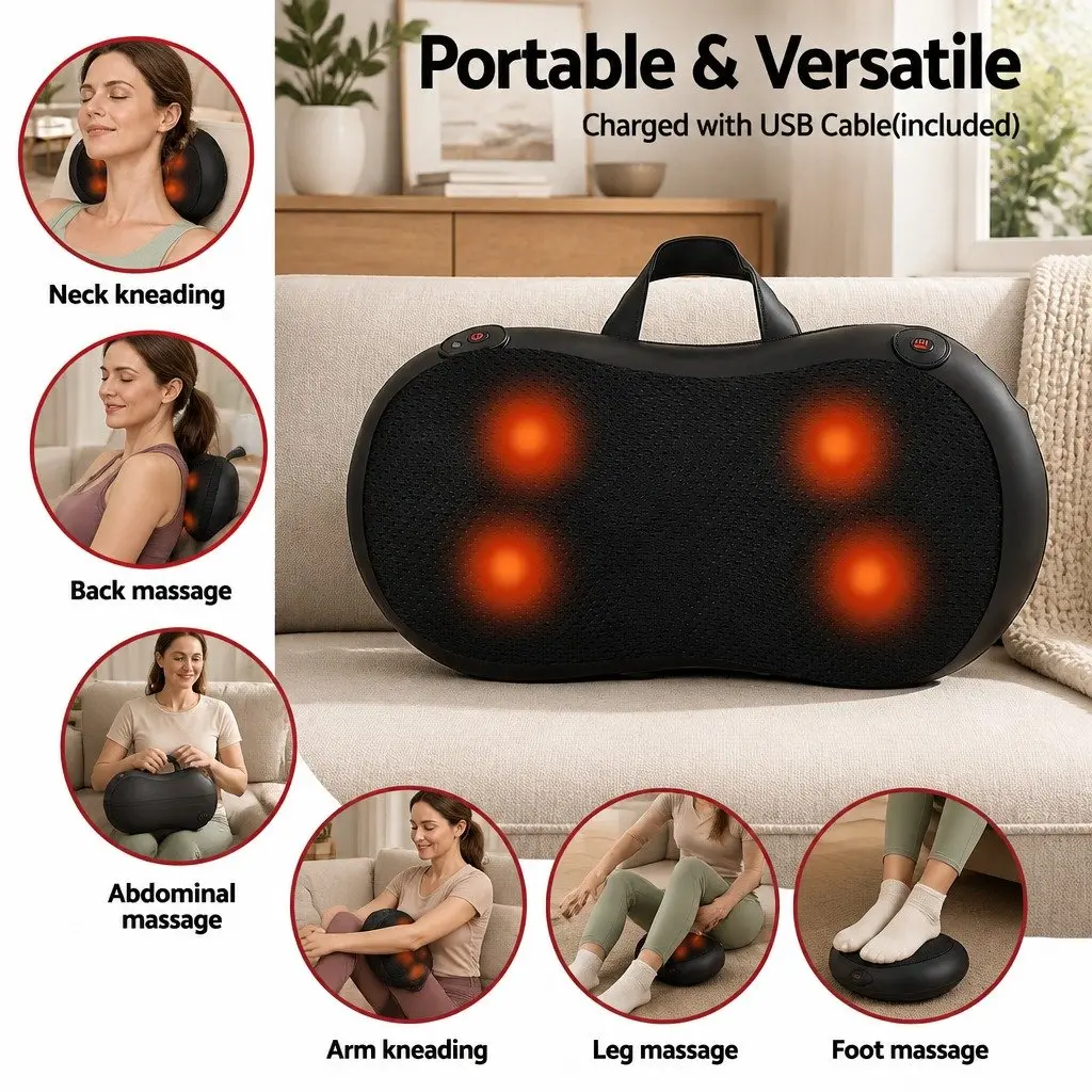 Leg Foot Massager Bundle Air Compression Shiatsu Neck Massager with Heat Portable Use