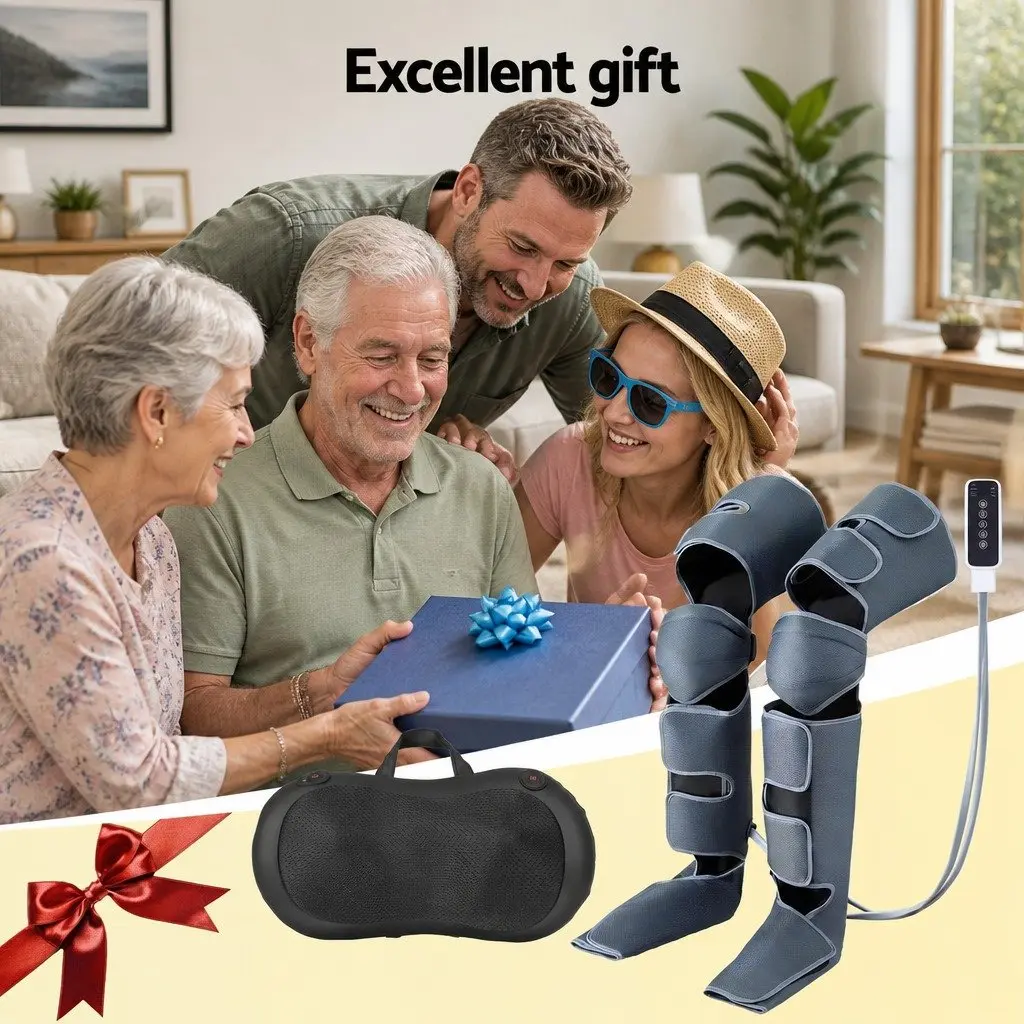 Leg Foot Massager Bundle Air Compression Shiatsu Neck Massager with Heat Portable Use