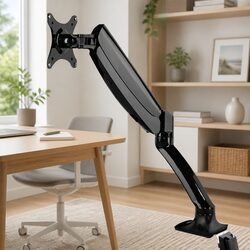 Single Monitor Arm with Smooth Gas Spring Adjustment