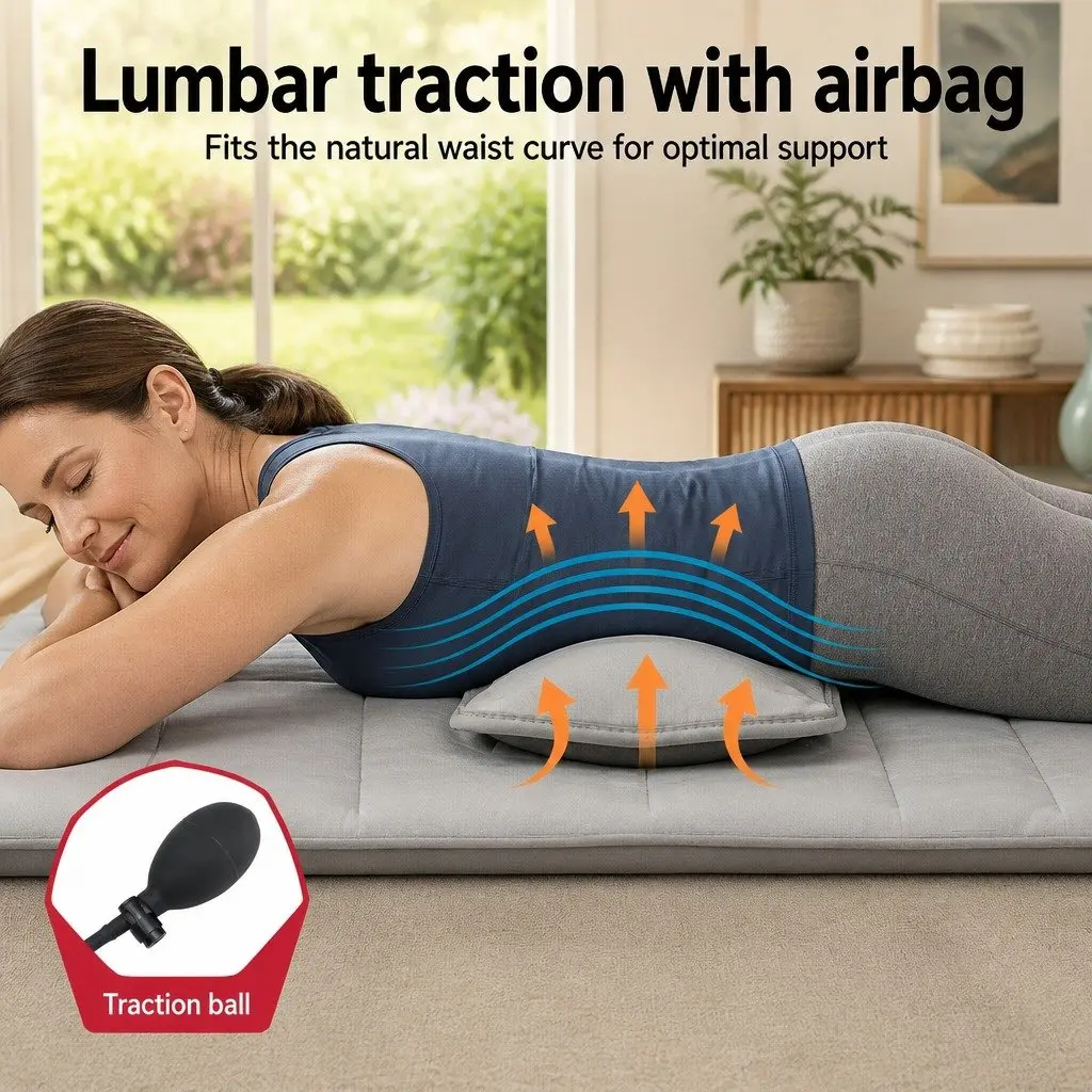 Electric Massage Mat Grey 158cm 10 Motors Vibration Heating Neck Back Relaxation