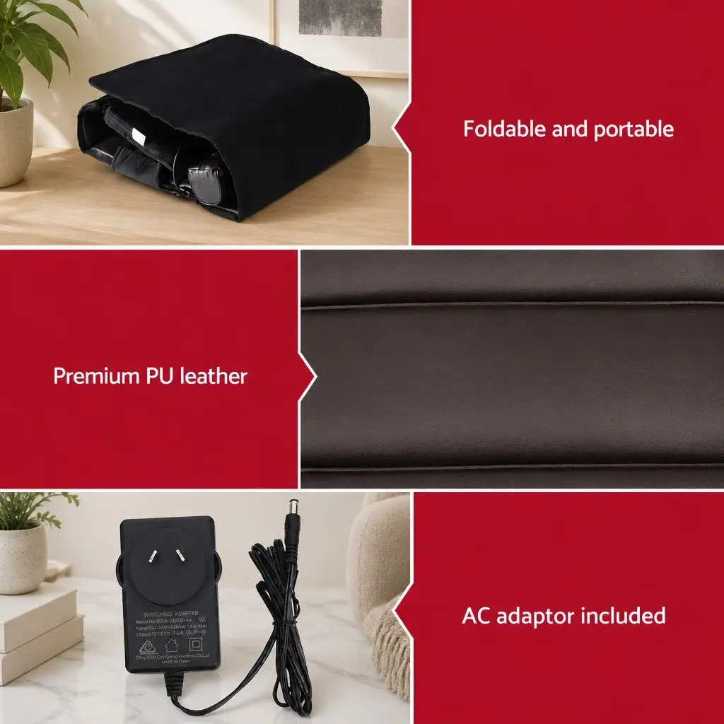 Full Body Massage Mat Brown 166cm Kneading Neck Foot Massager Heated Vibration Airbag
