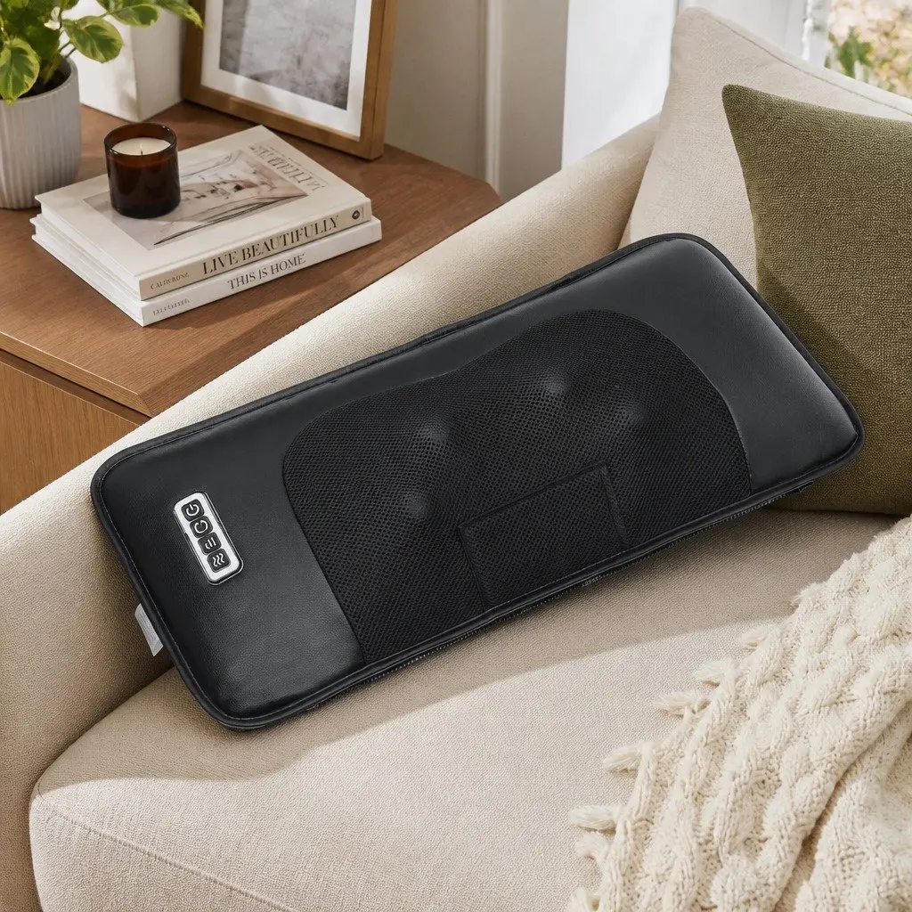 Full Body Massage Mat Black 170cm Heated Kneading Neck Lumbar Airbag Stretch Vibration