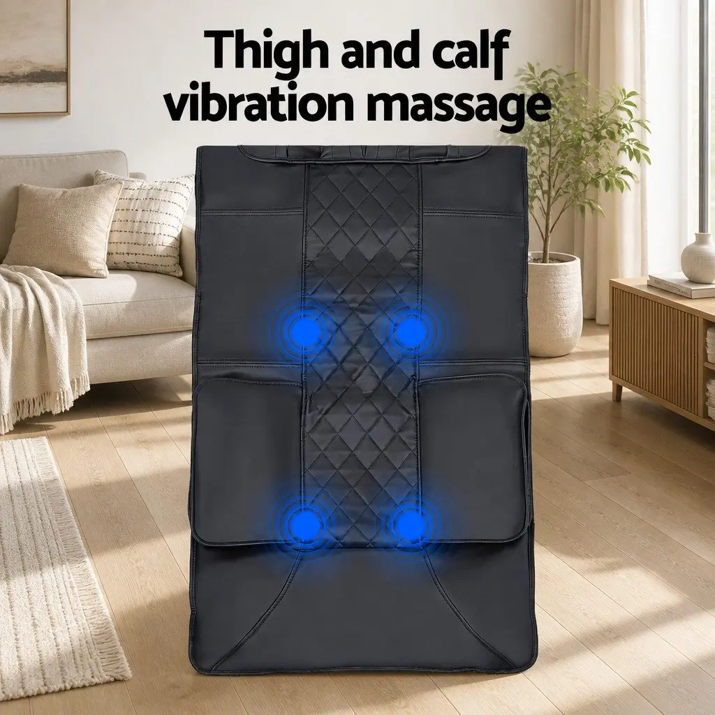 Full Body Massage Mat Black 170cm Heated Kneading Neck Lumbar Airbag Stretch Vibration