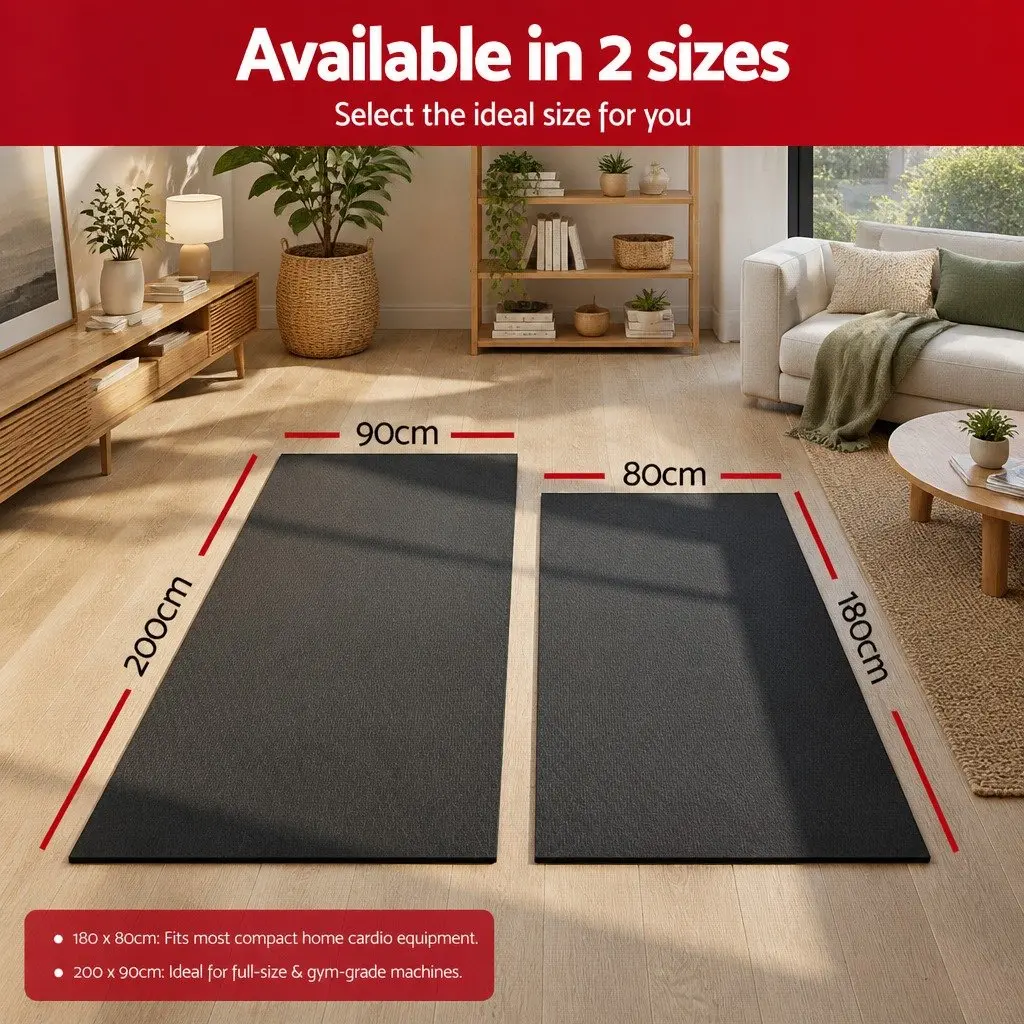 Exercise Equipment Mat Black 1.8M 5mm Thick Double-Sided Anti-Slip Texture