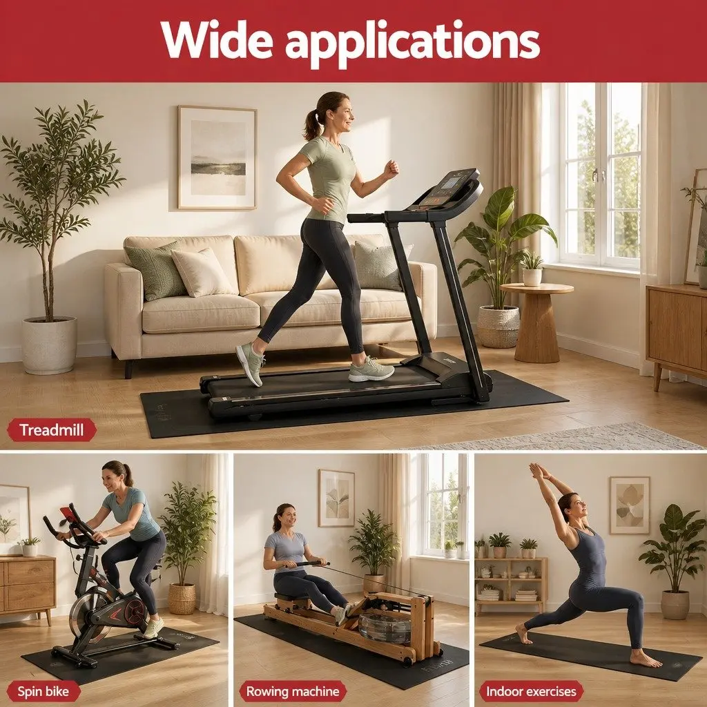 Fitness Mat for Treadmill and Yoga Workouts