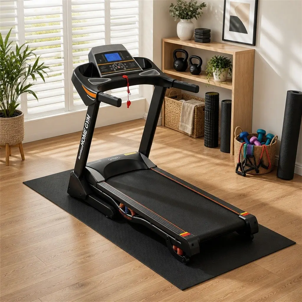 Fitness Mat for Treadmill and Yoga Workouts