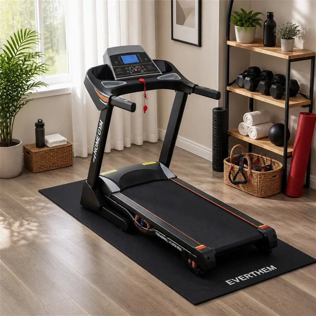 Fitness Mat for Treadmill and Yoga Workouts