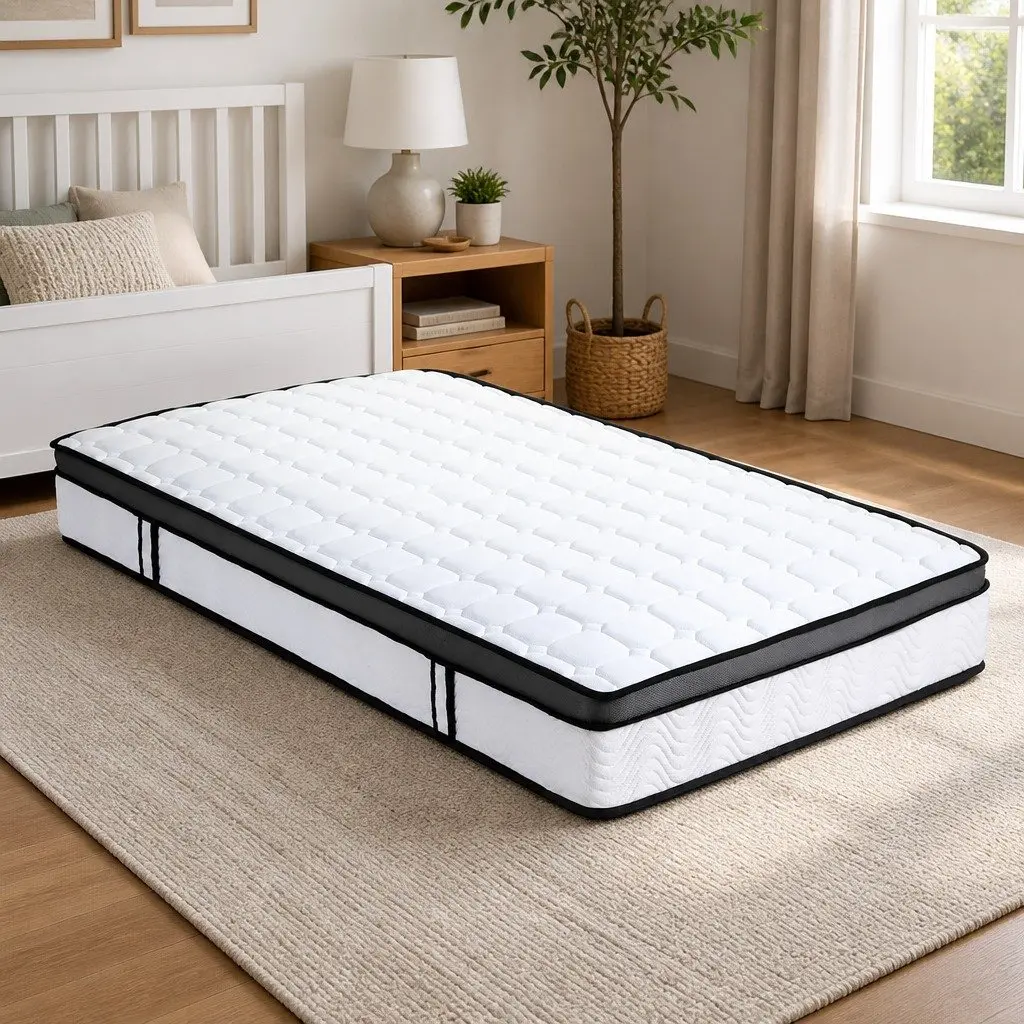 Single Mattress White 25cm Medium-Firm Bonnell Spring Cool Gel Foam Support