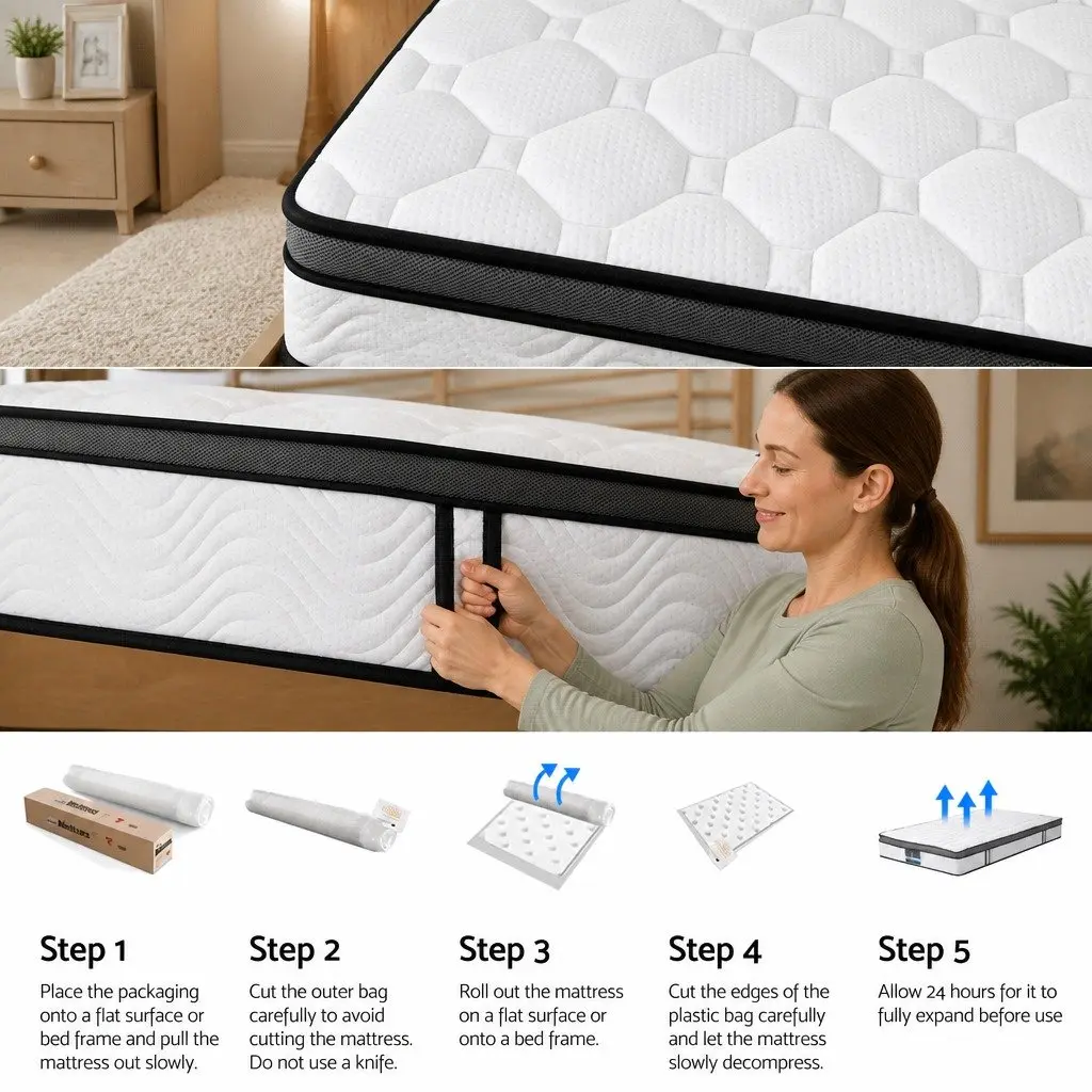 Single Mattress White 25cm Medium-Firm Bonnell Spring Cool Gel Foam Support