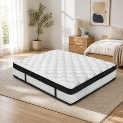 King Size Mattress 31cm Euro Top Plush Medium Firmness Pocket Spring Bed