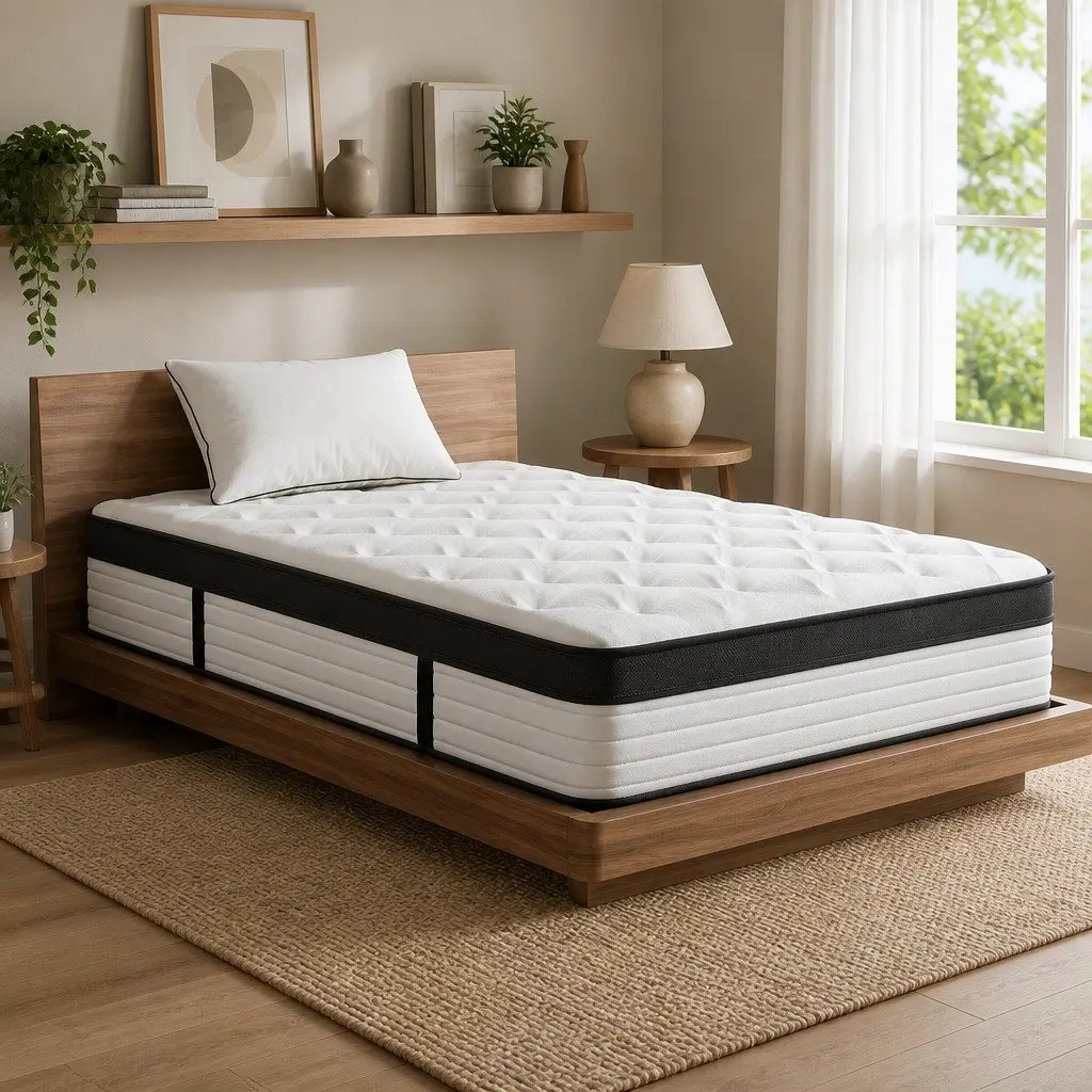 Single Mattress White 31cm Euro Top Plush Pocket Spring Medium Firmness