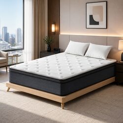 Compact Queen Mattress 34cm Euro Top with Quality Springs