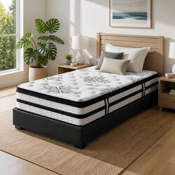 King Single Euro Top Mattress with Medium-Firm Support