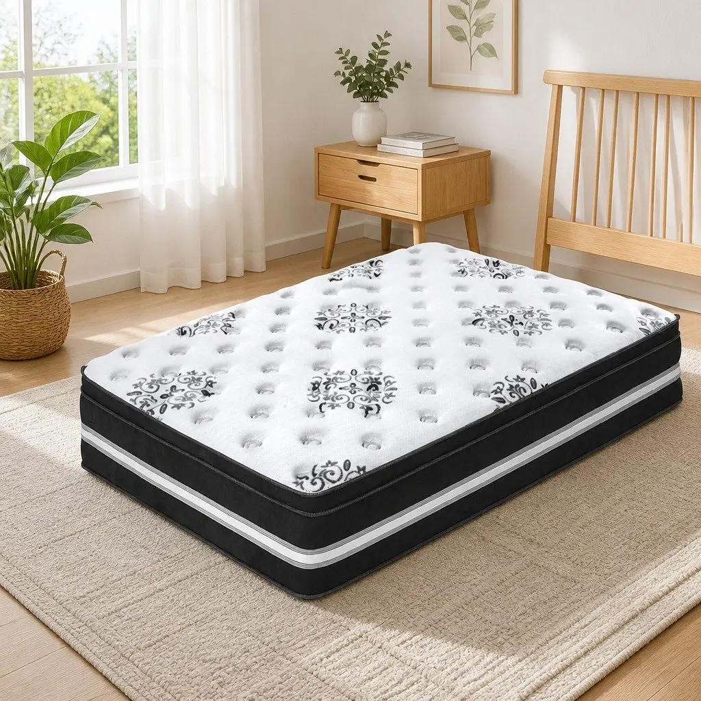 Single Mattress White 34cm Euro Top Cool Gel Memory Foam Medium Firm Support