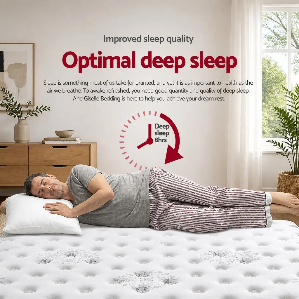 Single Mattress White 34cm Euro Top Cool Gel Memory Foam Medium Firm Support